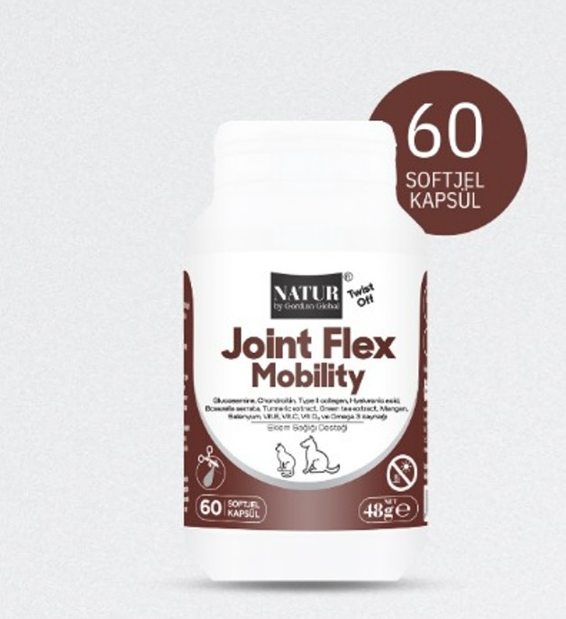 Natur Joint Flex Mobility Kedi Köpek Eklem Desteği Soft Jel Kapsül 60 Adet